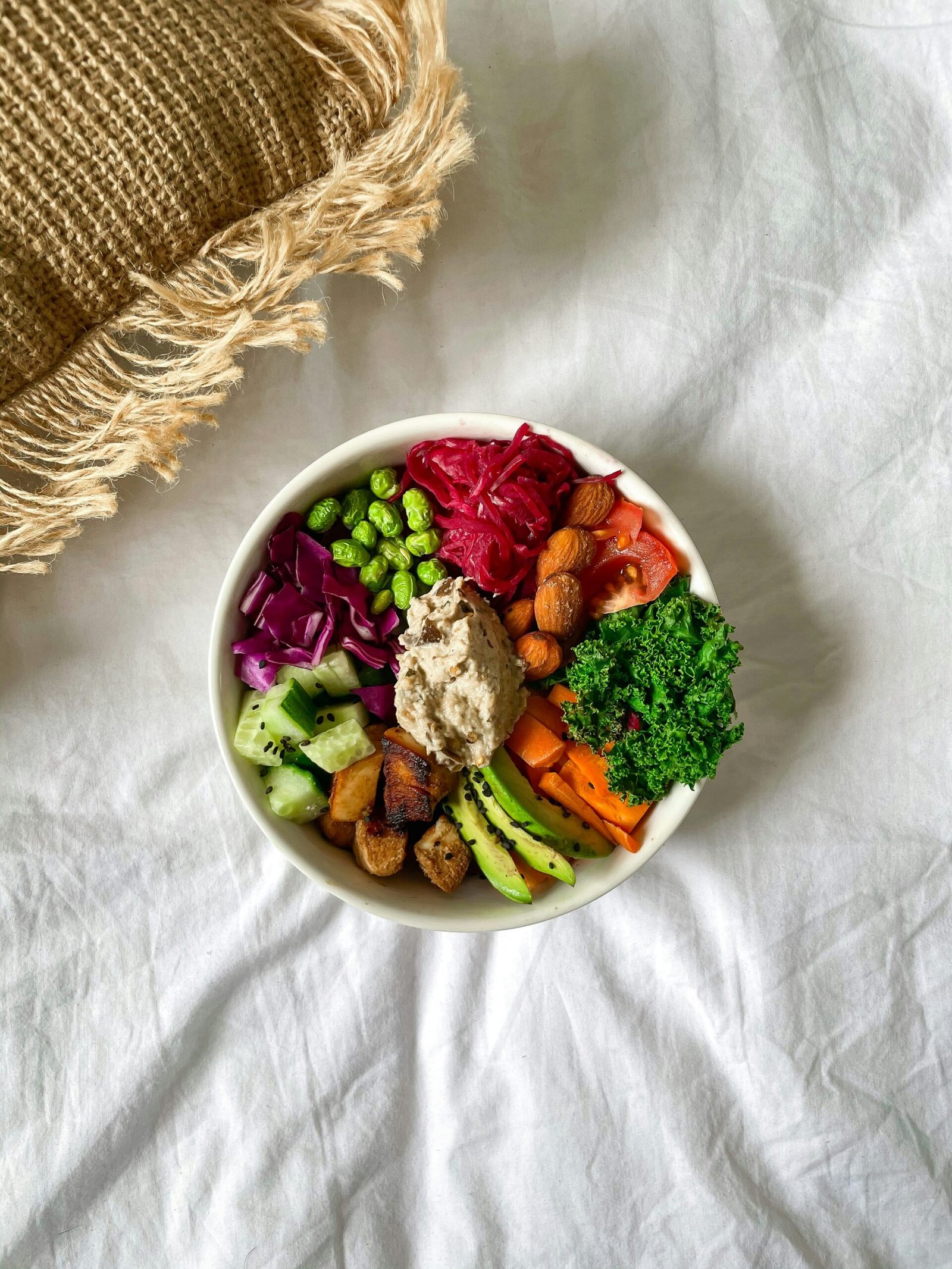 vegetable salad on white ceramic bowl